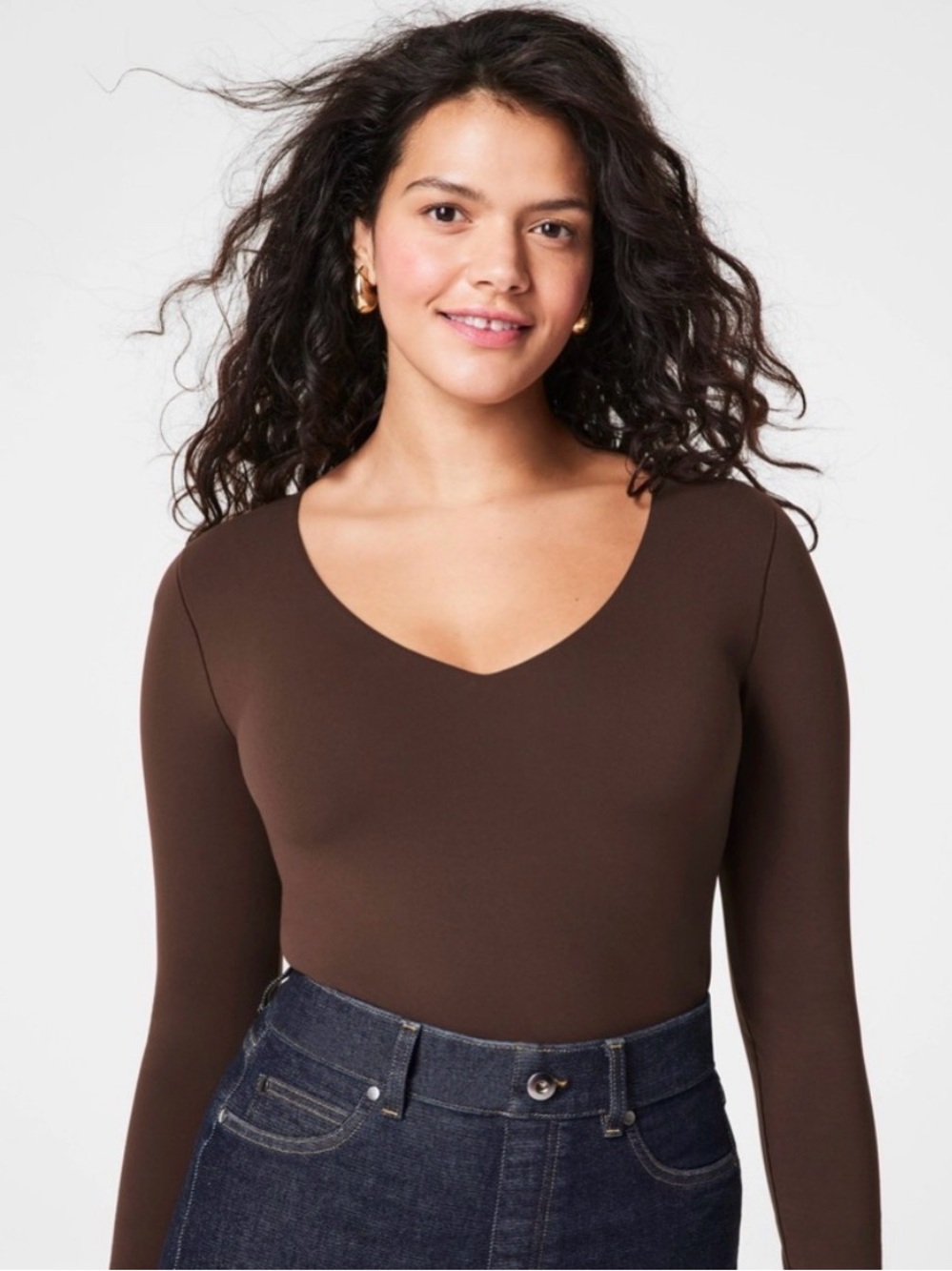 Spanx V-Neck Long Sleeve Top